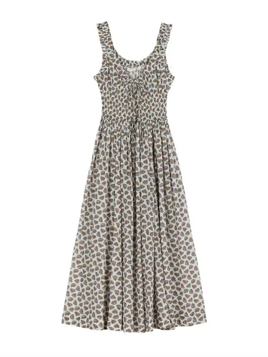 Dôen RARE Emmaretta Dress in Sea Salt Bedford Paisley Size M - Picture 3 of 9